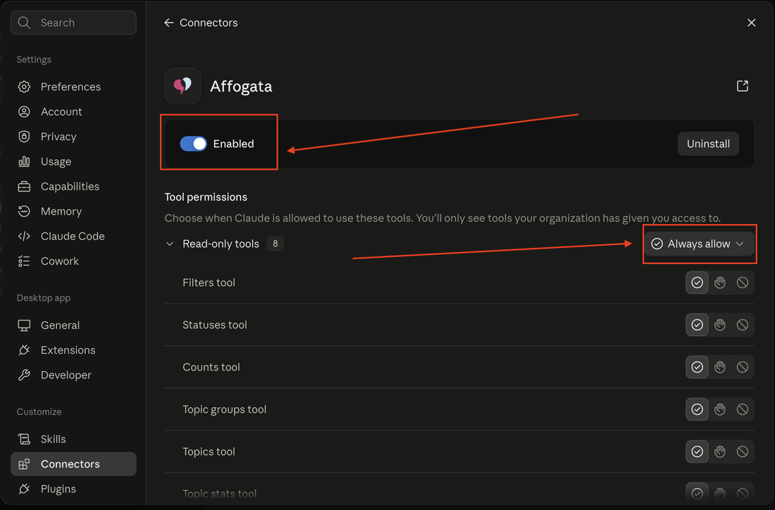 Tool permissions set to Always allow